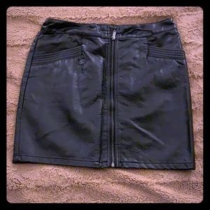 Black Pleather High Waisted Mini Skirt